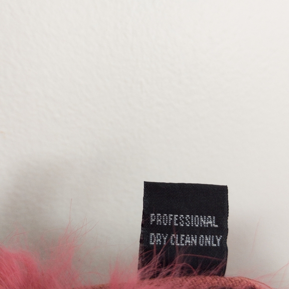 Boho Y2K Rabbit Fur Poncho Glamorous Pink Size L/XL - Picture 6 of 9